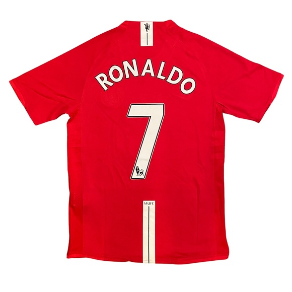 Manchester United 2008 CRISTIANO RONALDO #7 Vintage Soccer Jersey Final Moscow - Picture 1 of 13